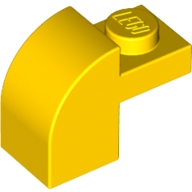 Lego kostka (kostička) 2x1x1 1/3 zakulacená nahoře, žlutá (609124, 4160750, 4160863, 4188357, 4280127)